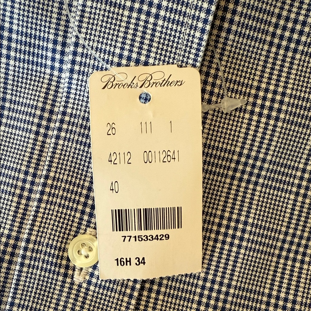 Brooks Brothers Blue and White Plaid Dress Shirt NWT - Picture 6 of 6